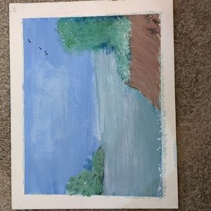 8x10 painting. Winter Sky